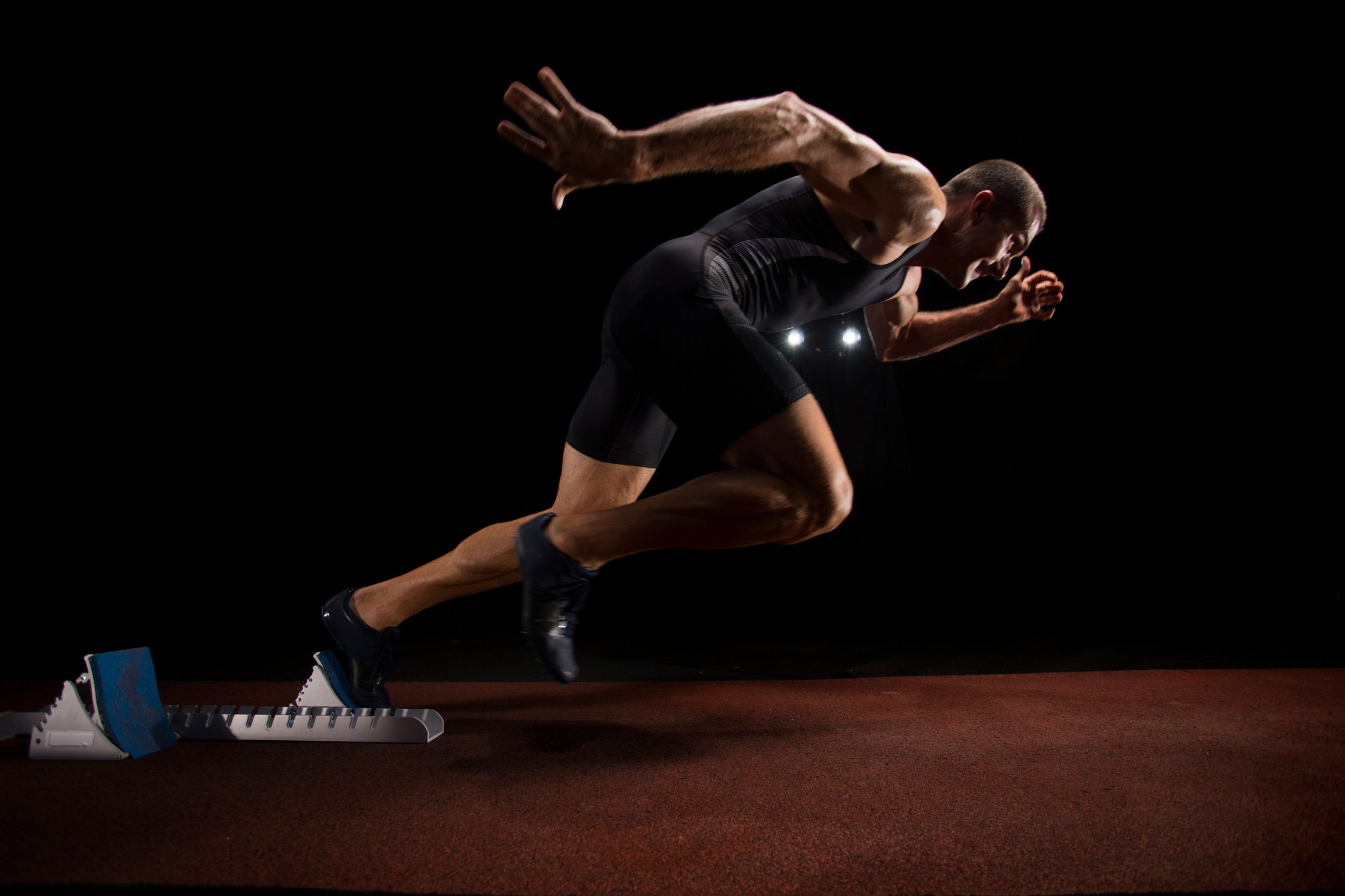 Athlete sprinting on track